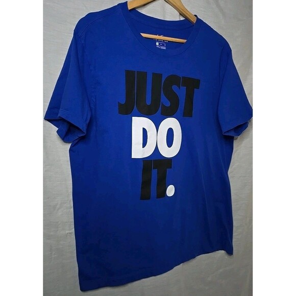 The Nike Tee T-Shirt Just Do It, Men's Sz XL, Blue/White/Black - Picture 2 of 8